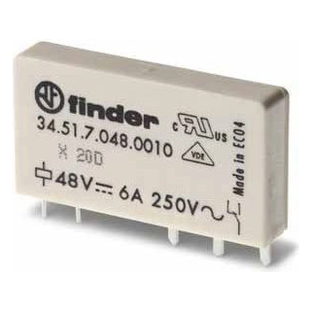 Finder Miniatiūrinė relė 1P 6A 60V DC (34.51.7.060.0010)