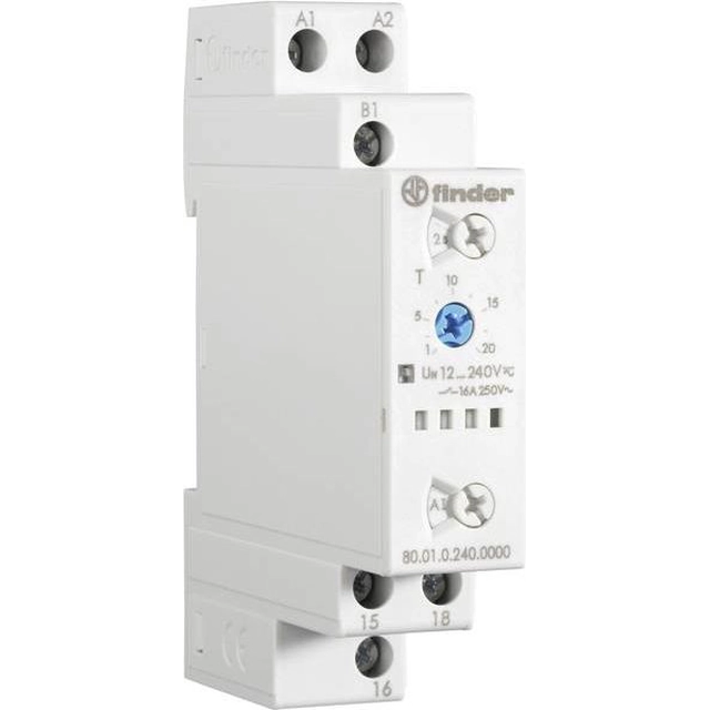 Finder Multi-function time relay AI, DI, SW, BE, CE, DE 1P 16A 250V 0,1s - 20h (80.01.0.240.0000)