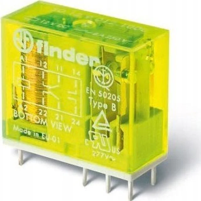 Finder Relé de seguridad 2P 8A 48V CC para placas de circuito impreso 50.12.9.048.1000