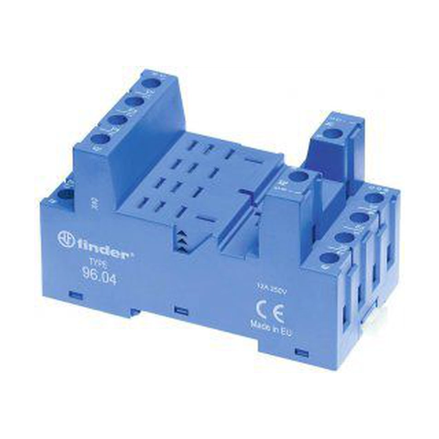 Finder Socket for 56.34 series relays, 99.02 86.00 and 86.30 modules, screw terminals, DIN rail mounting (96.04SMA)
