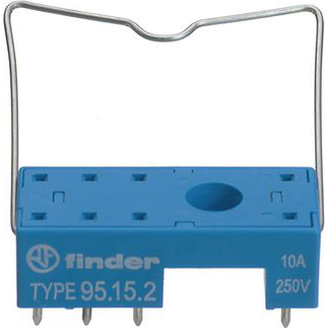 Finder Socket for relays series 40.51, 40.52, 40.61, 44.52, 44.62 mounting to a printed circuit board metal clip (95.15.2SMA)