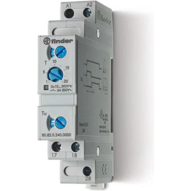 Finder Temporizzatore 2Z 6A 12-240V AC/DC 250V SD monofunzione stella-triangolo 80.82.0.240.0000 - 80.82.0.240.0000