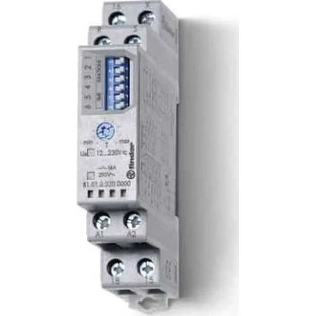 Finder Timer 1P 16A 12-230V AC/DC 0,1s-10h AI multifuncional, DI, SW, SP, BE, DE, Eeb 81.01.0.230.0000