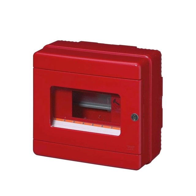 Fire protection switch cabinet 1x8 surface-mounted red EC64008 Elettrocanali