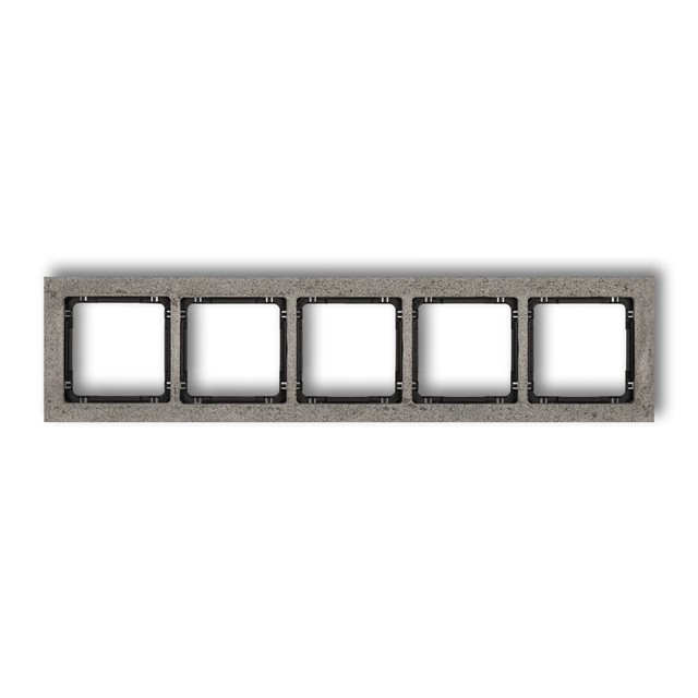Five-fold universal frame - concrete (frame: dark gray; bottom: black) KARLIK DECO 28-12-DRB-5