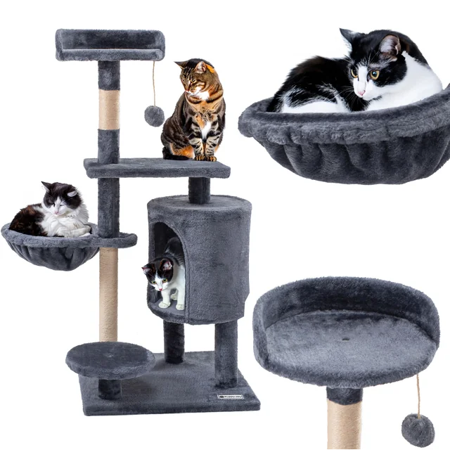 Five-tier cat scratching post Gray 105 cm