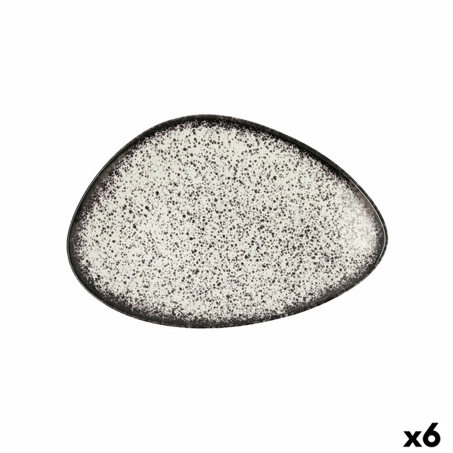 Flache Platte Ariane Rock Dreieckige schwarze Keramik Ø 29 cm (6 Stück)