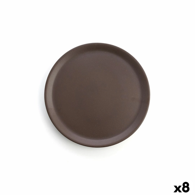 Flat Plate Anaflor Barro Anaflor Brown Terracotta Ø 31 cm Meat (8 Pieces)