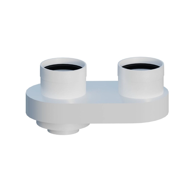 Flat PP system manifold DN60/100mm x 80/80mm with [EPDM] ONNLINE gasket