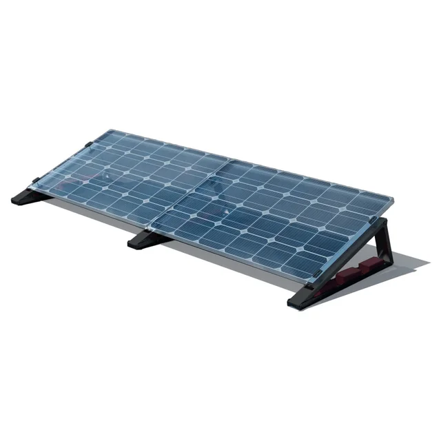 Flat roof elevation – “Flat-Flex” set Black Line – for 2 x PV modules (side by side)