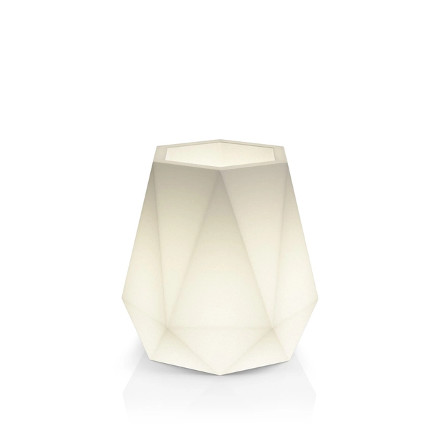 Flavi white garden pot with lighting