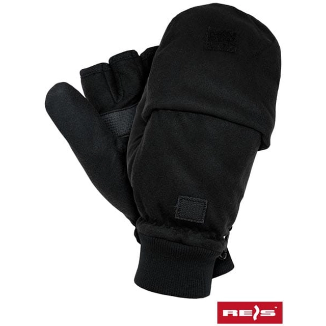 Fleece protective gloves, without fingertips | RDROPO-BLACK