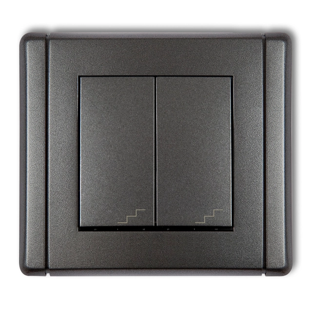 FLEXI graphite, Double two-way switch (11FWP-33) Karlik