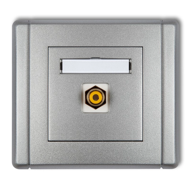 FLEXI silver metallic, Single RCA socket (cinch - yellow, gold-plated) (7FGRCA-1) Karlik