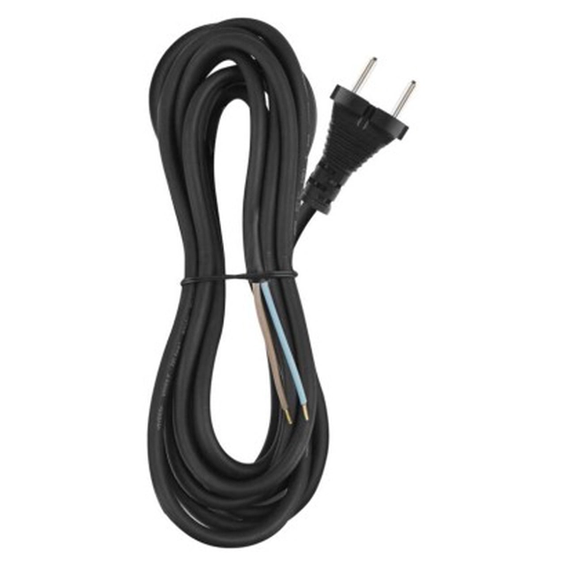 Flexo cord rubber 2x1,5 mm, 5m black