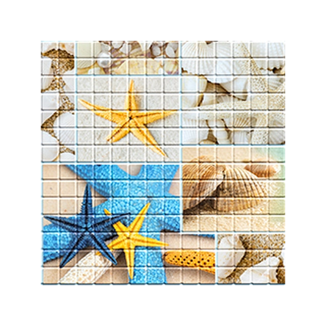 Flexpanel PVC wall cladding - Mosaic tiles with a beach pattern, plastic wall cladding