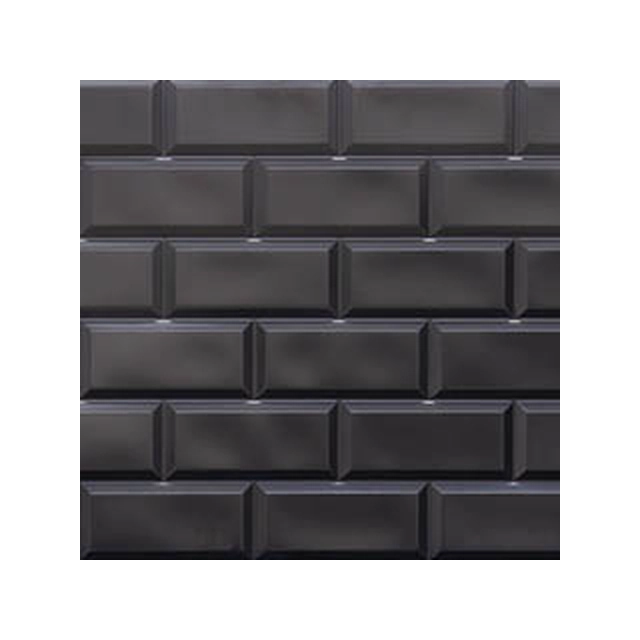 Flexpanel PVC wall cladding - Subway tile bonded, black plastic cladding