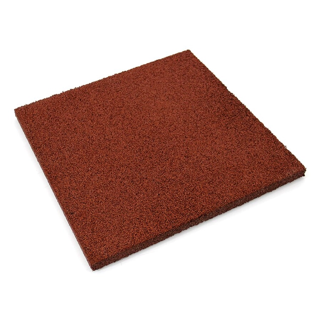 FLOMA red rubber smooth tile V30/R00 - length 50 cm, width 50 cm and height 3 cm