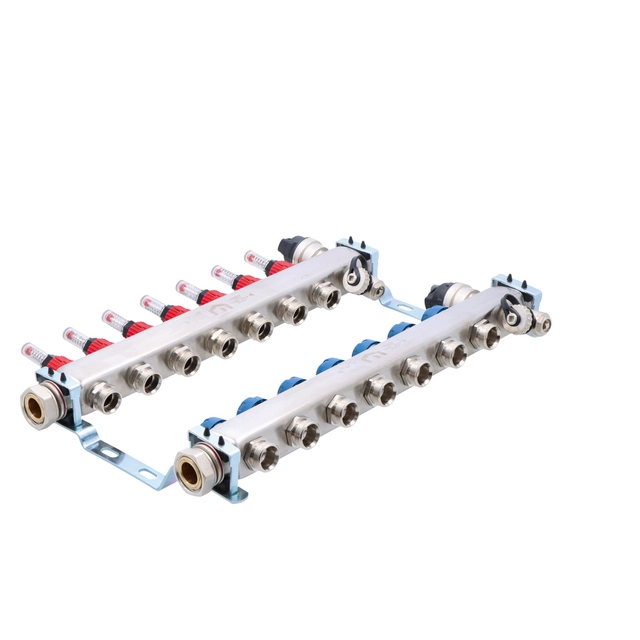 Floor heating - manifolds: PREMIUM manifold with rotameters -7 circuits