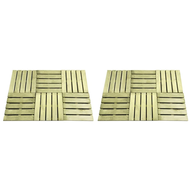 Floor tiles, 12pcs., Green color, 50x50cm, wood
