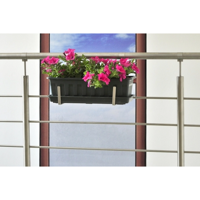Flower box holder on the railing for handrail dia. 42.5 mm - stainless steel