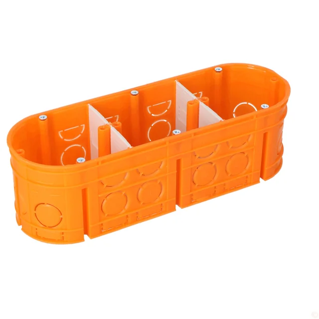 Flush-mounted box, deep, with screws, orange M3x60F Multiwall