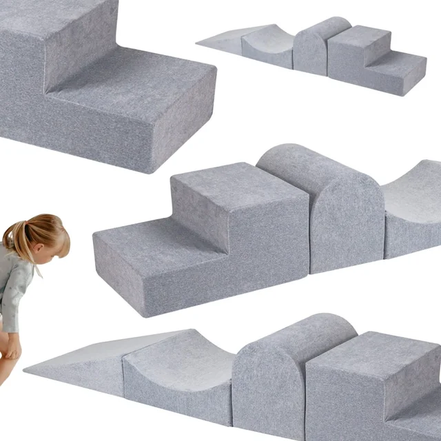 Foam Set 4-Elementowy Velour Soft Blocks Lekplatsstolar