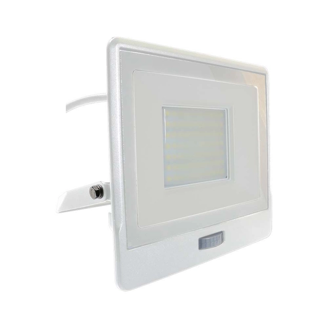 Focos LED con sensor PIR - Samsung - IP65 - Blanco - 50W - 4000 Lúmenes - 4000K - 5 Años - N.º de modelo: - VT-158S-1-W