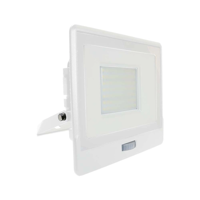 Focos LED con sensor PIR - Samsung - IP65 - Blanco - 50W - 4000 Lúmenes - 6500K - 5 Años - N.º de modelo: - VT-158S-W