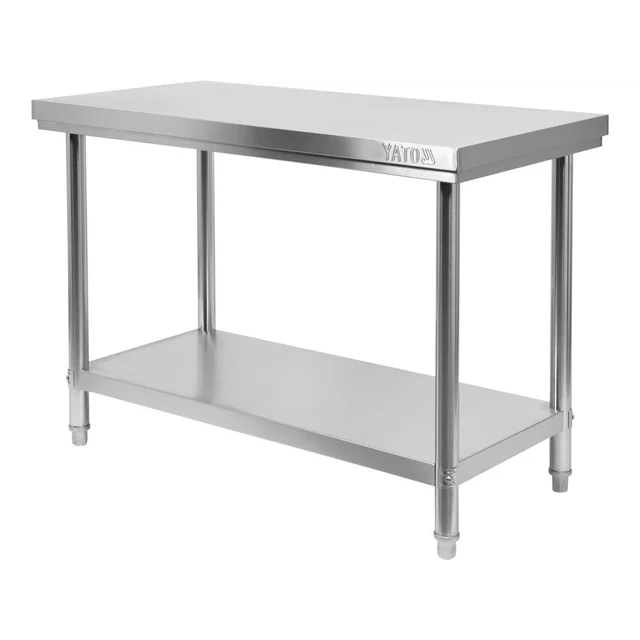 FOLDING CENTRAL TABLE WITH SHELF 1000×600×H850