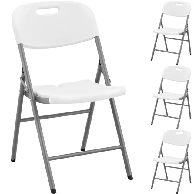 Folding garden banquet catering chair 40 x 38 cm white - 4 pcs.