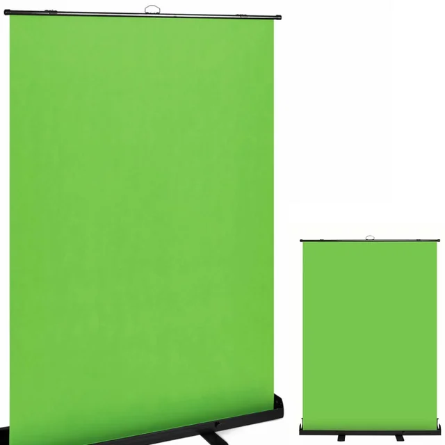 Fond photographique de sol GREEN SCREEN, extensible, portable, 153.8x199 cm