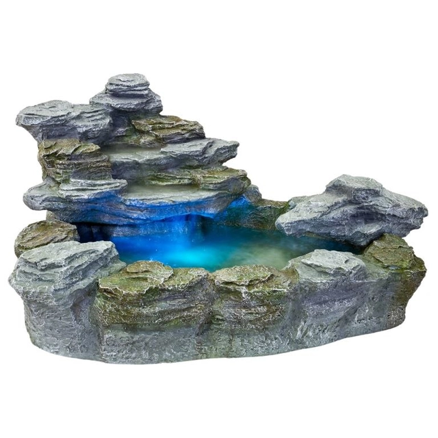 Fontaine de jardin, réservoir d'eau, fontaine à eau avec éclairage LED