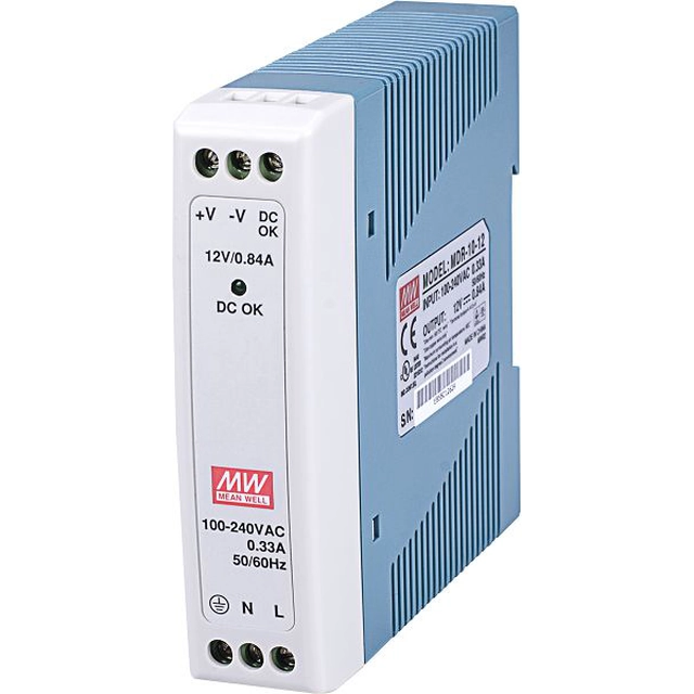 Fonte de alimentação de comutação Mean Well 12V DC 0,84A 10W (MDR-10-12)