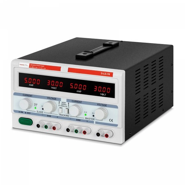 Fonte de alimentação de laboratório - 0-30 V - 0-5 A DC - três canais STAMOS 10021165 S-LS-74