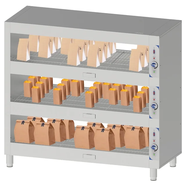 Food warmer | warming display | three shelves | 4,2 kW | 1500x630x1370 mm | RQEC150