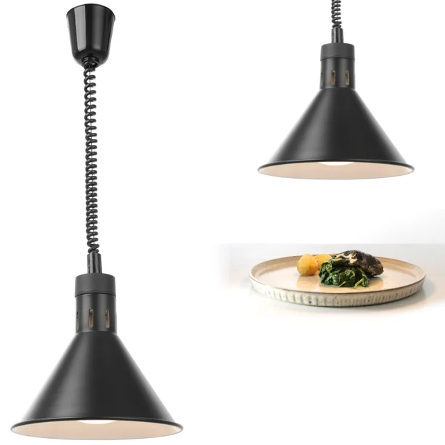 Food warming lamp - hanging conical black diameter. 275mm 250 W - Hendi 273845