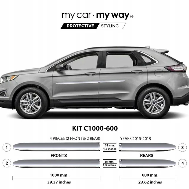 Ford Edge - CHROME lišty boční ochranné dveře SR