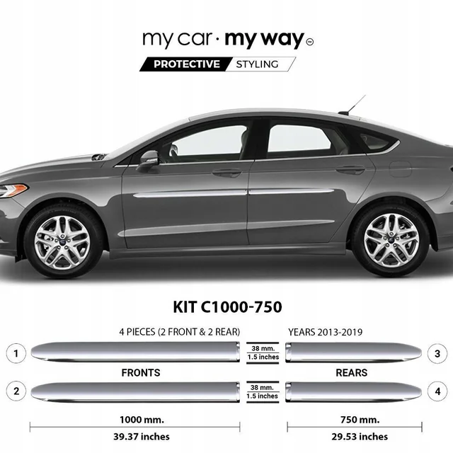 Ford Mondeo V Mk5 Liftback - Baguettes de porte CHROMÉES