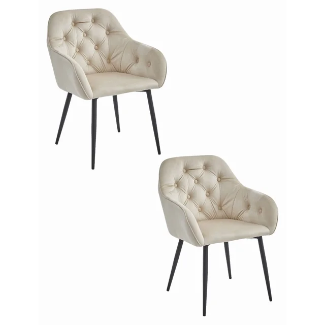 FORIO szék - bézs bársony / fekete lábak x 2