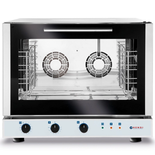 Forno a convezione con umidificazione 4 x GN1/1 controllo manuale 400V 6.4kW - Hendi 225677