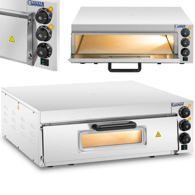 Forno de pizza de câmara única com vidro 1 pizza 60 cm 230 V 3000 EM