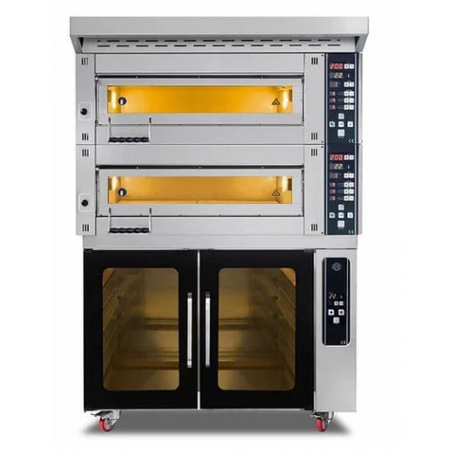 Forno modulare 2-komorowy | elettrico | cappuccio | camera di crescita | 18 kW | 400V | 1260x1020x1850 | MD/800/2 Ristorante Qu