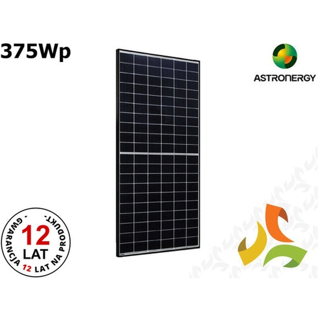 Fotonaponski panel 375Wp monokristalni PENTA+ Premium M6 Tier.1 No.1 375Wp CRNI OKVIR CHSM60M-HCBF375Wp ASTRONERGY