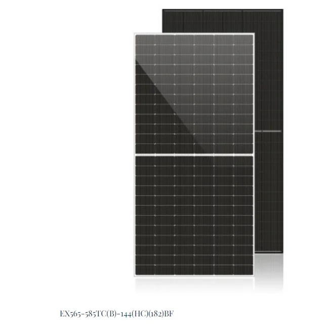 Fotovoltaický modul EXIOM: EX580TC(B)-144(HC)(182)BF - Bílé dvojité sklo