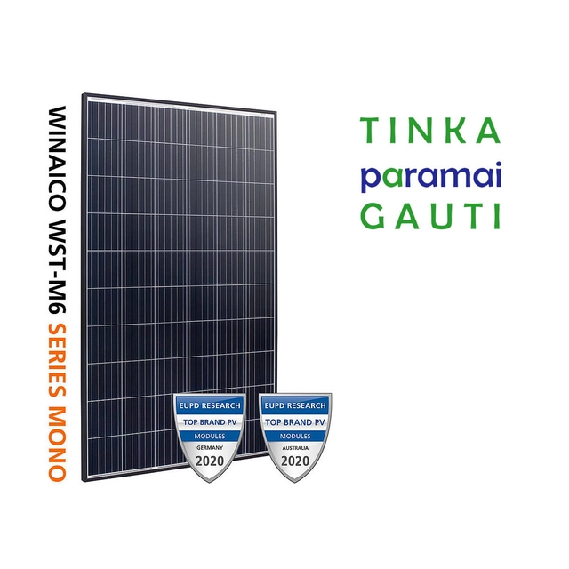 Fotovoltaický solární modul Winaico, 330W (1 ks)s černým rámem WST-330M6