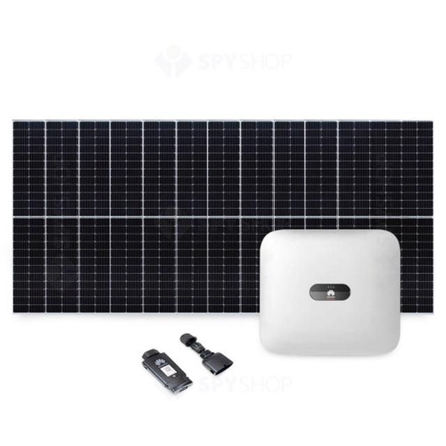 Fotovoltaikus rendszer 5kW, háromfázisú inverter On Grid WiFi és 11 kanadai napelemek, 144 cellák, 455W