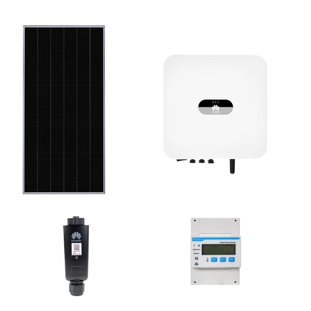 Fotovoltaïsch systeem 10KW driefasig, Sunpower panelen 410W 25 stuks, Huawei -omvormer SUN2000-10KTL-M1 driefasig hybride, Huawei Smart Meter, Wifi Dongle, BTW 5% inbegrepen