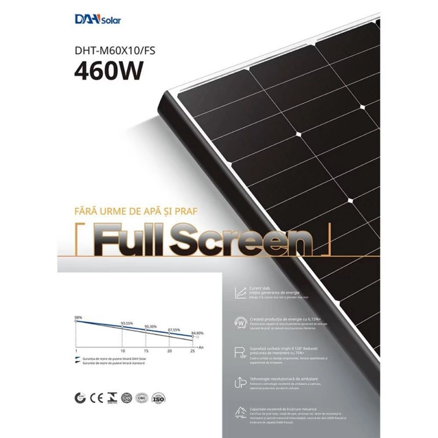 Fotovoltaïsch zonnepaneel DAH SOLAR DHT-M60X10-FS, monokristallijn, IP68, 460W - 1 container