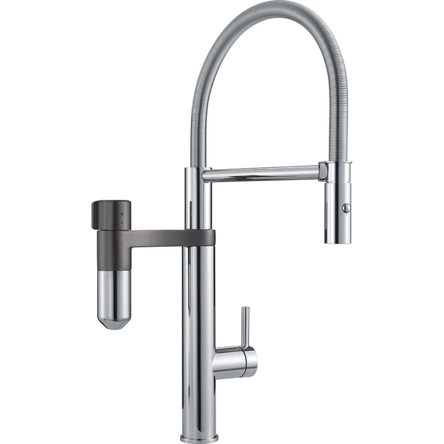 Franke wastafelkraan met filter, Vital Semi-Pro Chroom/Gunmetal voor gefilterd en warm/koud water